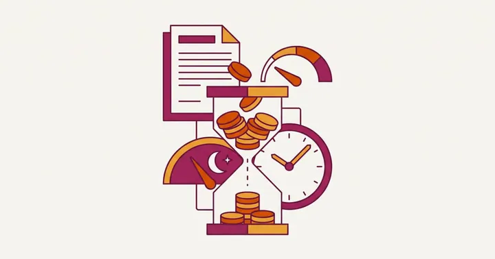 Cover illustration of an hourglass with gold coins falling through, for a piece on SaaS credit grant and expiration policies